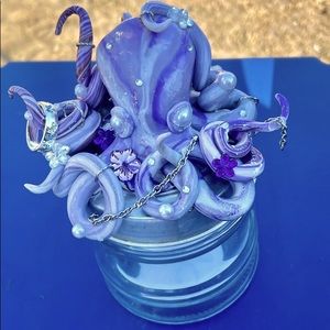 Custom made octopus ring holder and glass jar storage